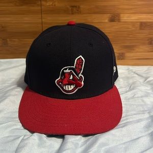 Blue and red Cleveland Indian’s hat